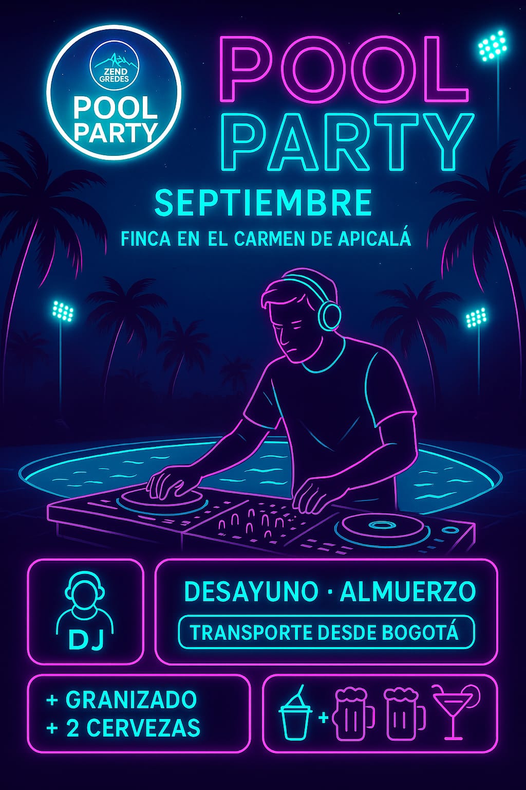 Pool Party ZERO GRADOS Flyer